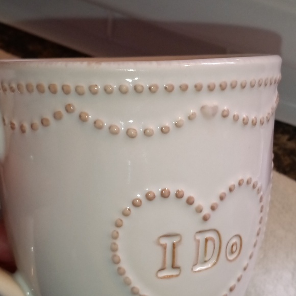 LENOX French Perle White "I Do, Me Too" Reversible Mug, Shabby Chic Coffee Mug - Picture 9 of 11